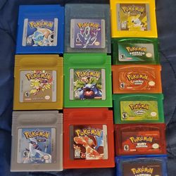 Pokemon Green Blue Gold Red Silver Crystal Yellow GBC Emerald FireRed LeafGreen Ruby Sapphire GBA Video Game Cartridge Gameboy Color