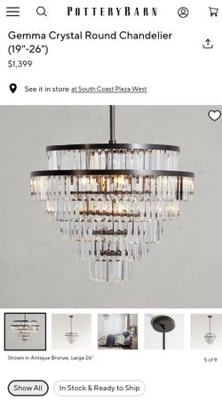 Pottery Barn : Gemma chandelier X 2