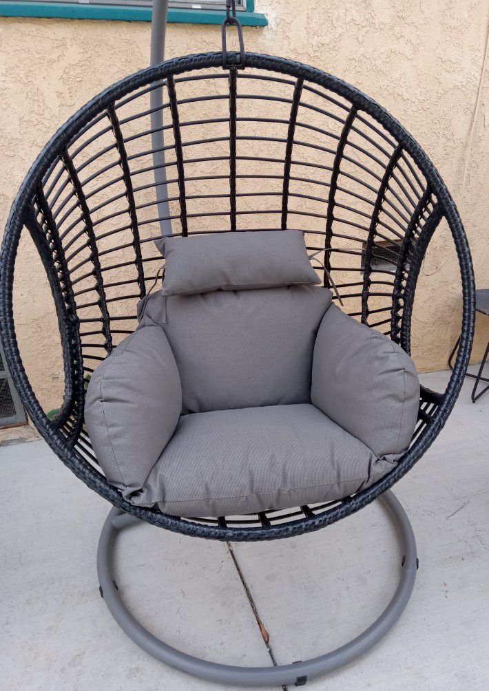Natural Rattan Egg / Cocoon Chair with Cushion - Like New! for Sale in San  Gabriel, CA - OfferUp