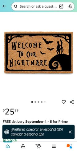 New In Box Main Event Coir Welcome Mat- Welcome To Our Nightmare 30x17in Mat