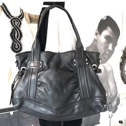 B. Makowsky Leather Handbag Black Hobo Bag Shoulder Strap Y2k Vintage Designer