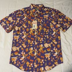 RSVLTS Fan Expo Con Exclusive Disney Mickey Mouse Button Up Purple Sz Med NWT! 