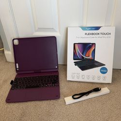 Brand new purple 7-in-1 Keyboard Case for iPad Pro 12.9. Functional and has the wire included. 