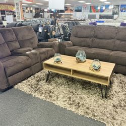 Brown Reclining Living Room Furniture Set Now 40% Off (Sofa & Loveseat)! 
