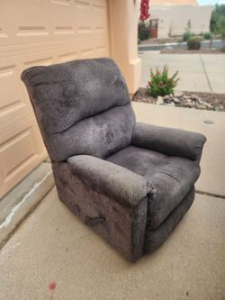 Grey fabric recliner