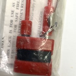 NEW RED CABLE FIRE ARM SAFETY LOCK & KEY
