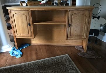 Oak desk hutch