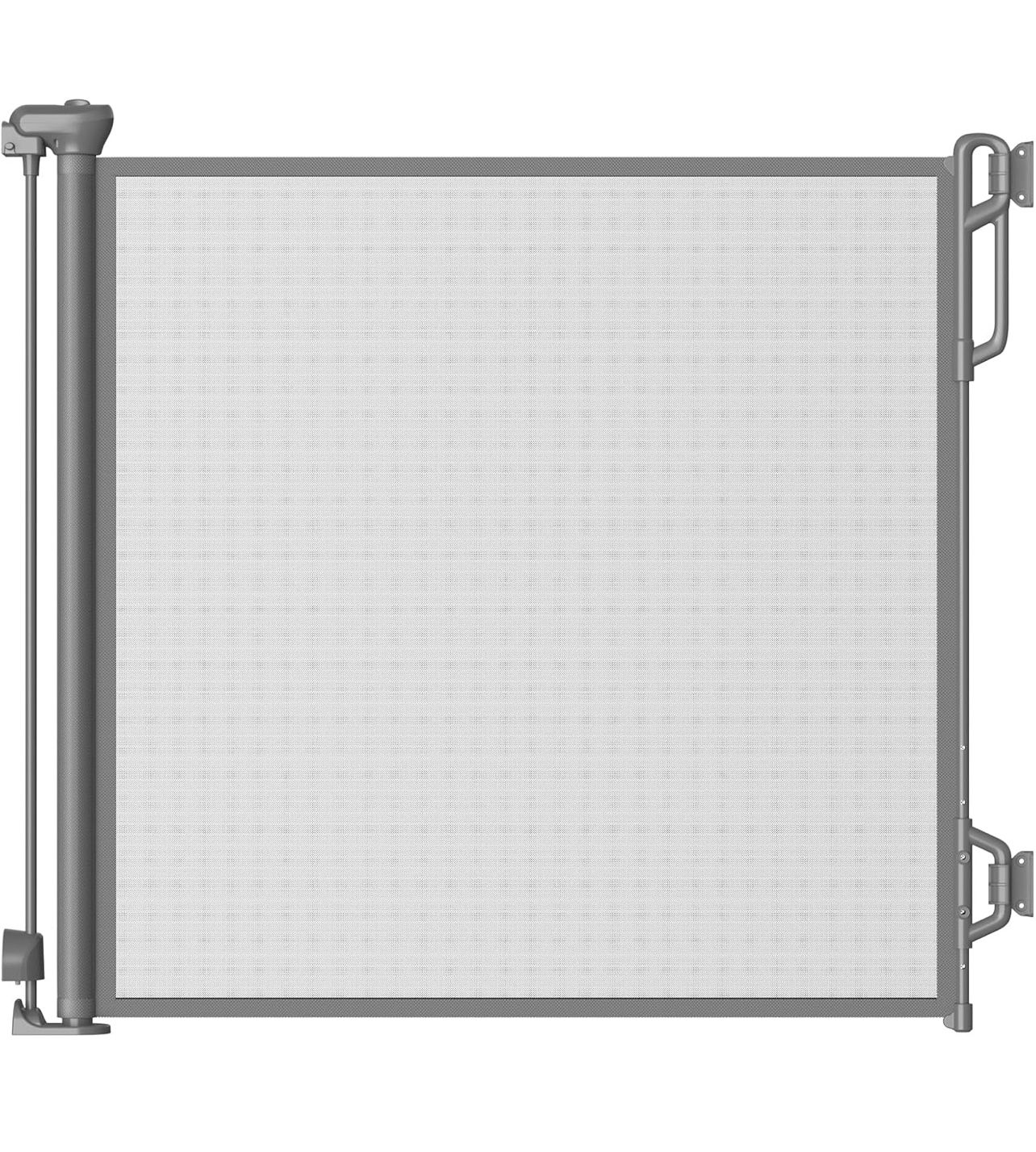 Retractable Safety Baby Gate or Mesh Dog Gate,Durable Portable Mesh 33.5” Tall, 45 Wide, Gray