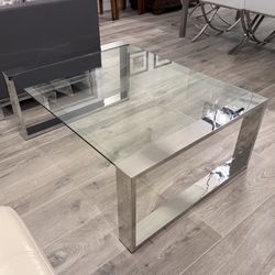 Glass & Chrome Modern Coffee Table