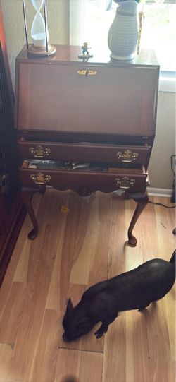 Cherry Wood Secretary Desk with Drawers
