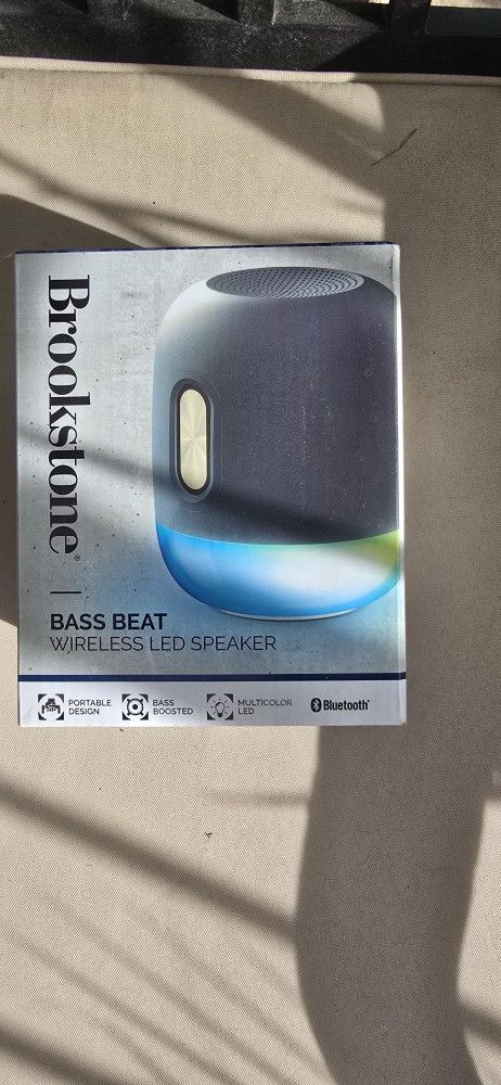 Brookstone Bass Beat Wireless LED Speaker