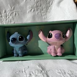 Disney Stitch & Angel Salt And Pepper Shakers. Eyes-wide Open Version