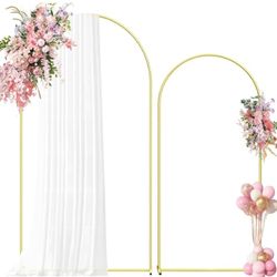 Metal Arch Backdrop Stand, 7.2FT+6FT Wedding Arch Backdrop Stand, Set of 2 Gold Backdrop only arches