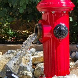 Custom Fire Hydrant Pond Waterfall