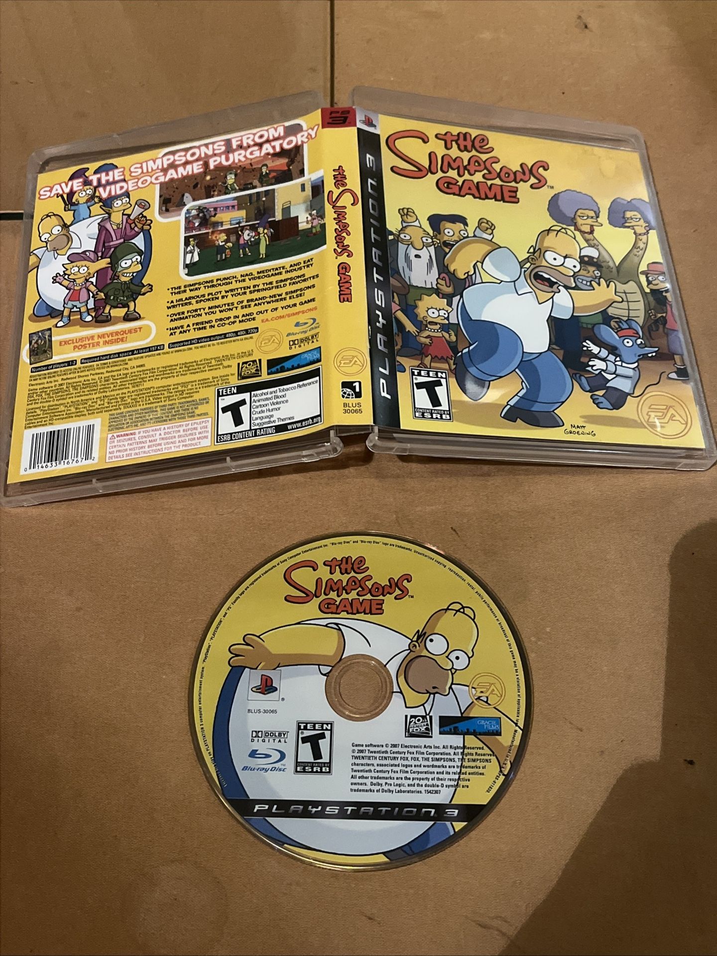 The Simpsons Game (Sony Playstation 3 PS3, 2007) No Manual 