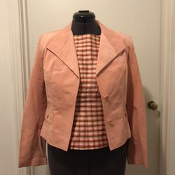 Vintage ERNST STRAUSS Pink Suede Blazer Small Fit & Emma James Shirt Size 6