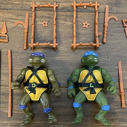 Playmates 1988 TMNT Leonardo & Donatello Figures Complete