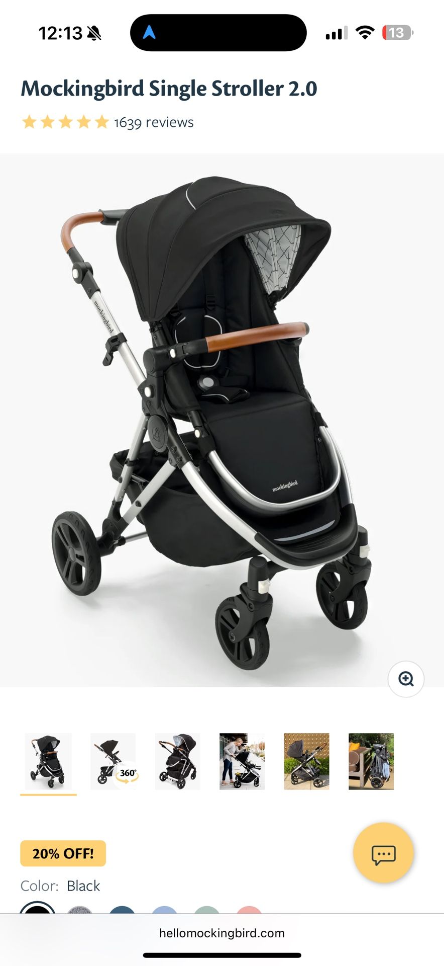 Single To Double MockingBird Replacement Stroller Base