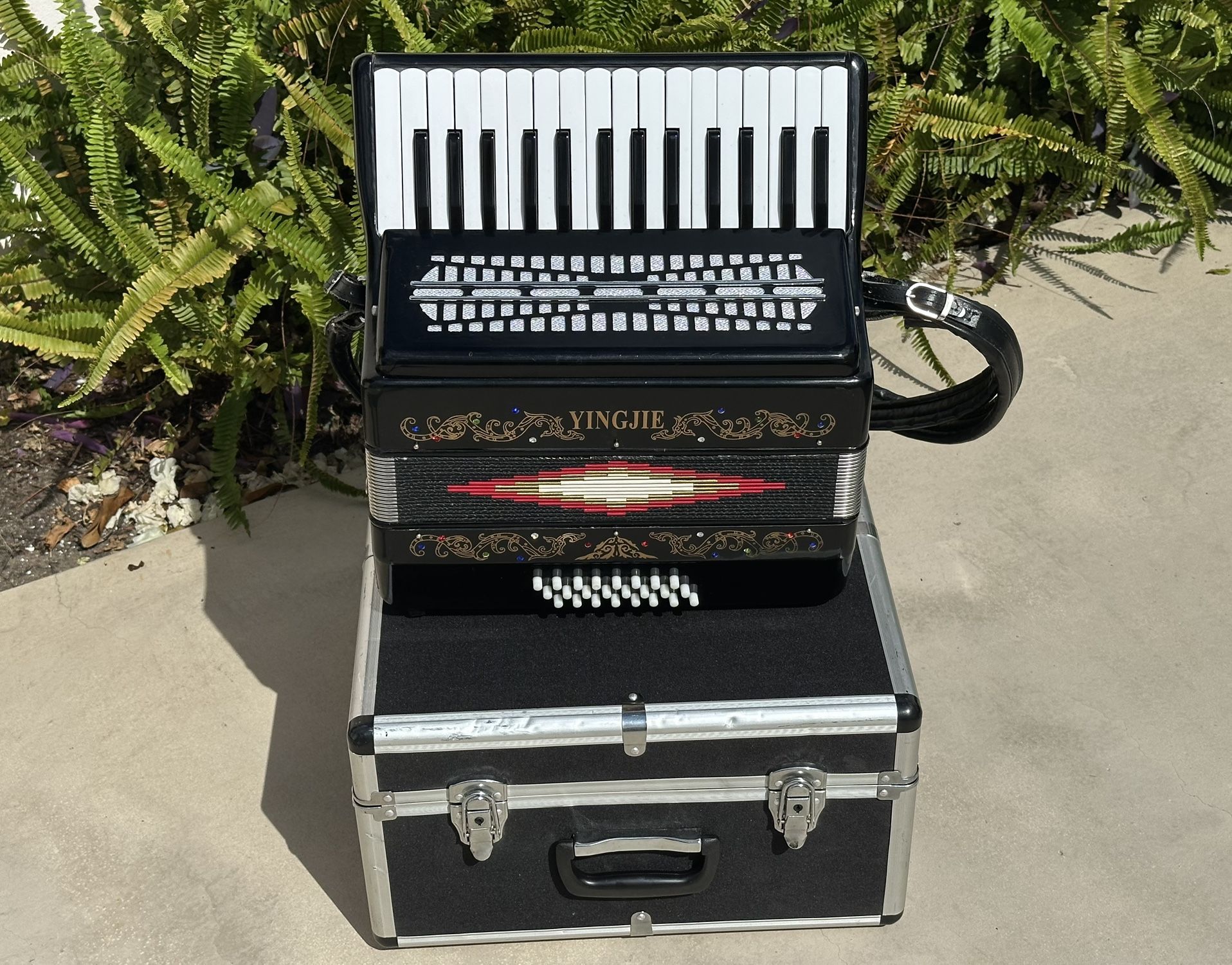 YINGJIE PIANO ACCORDION with ALUMINUM HARD CASE!