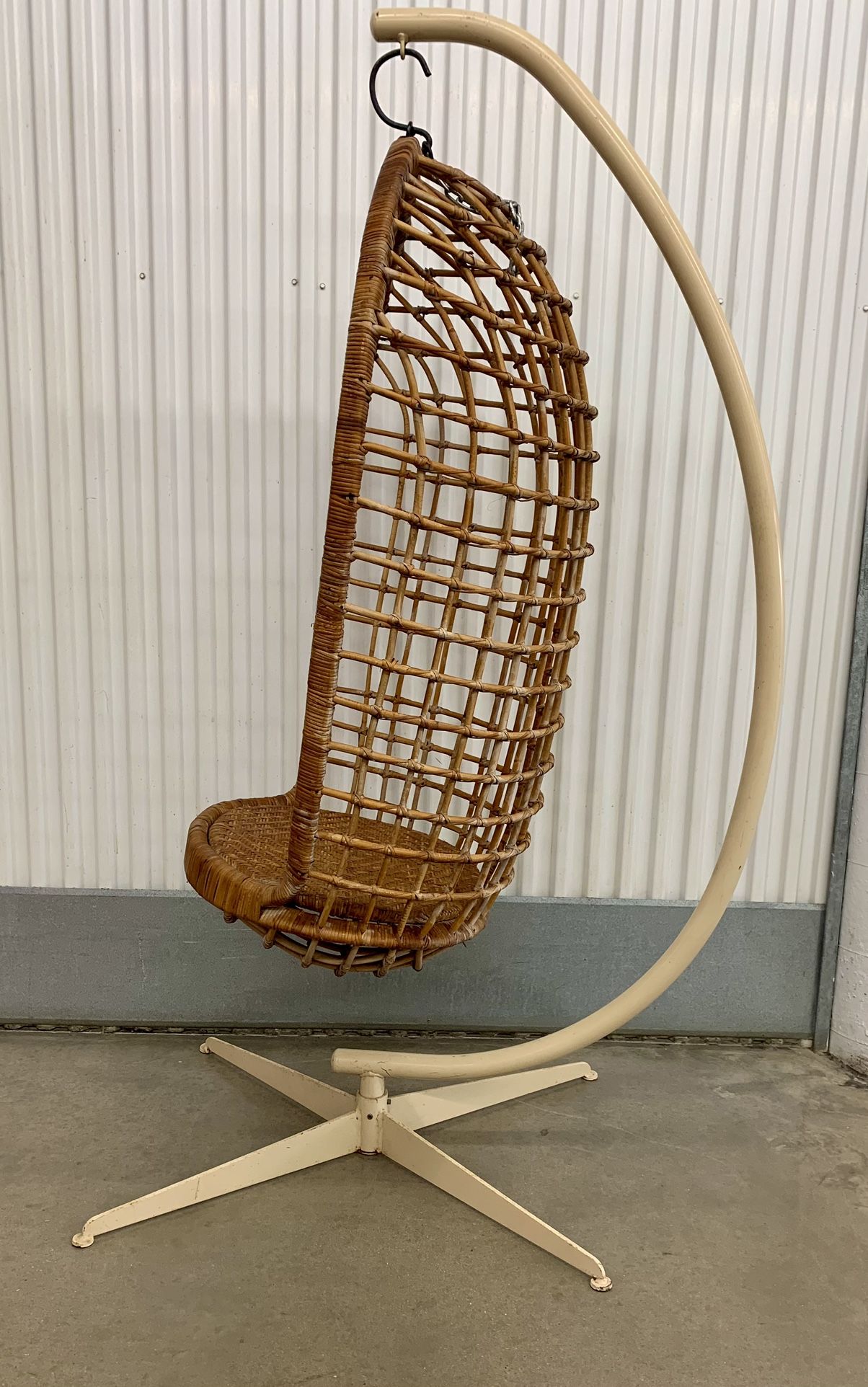 MCM 1970s Rattan and Iron Hanging  pod Chair ( checkout my other listings)
