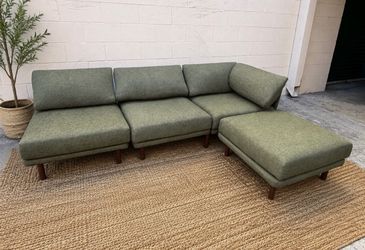 Burrow Modular 4 Piece Green Sectional - Free Delivery