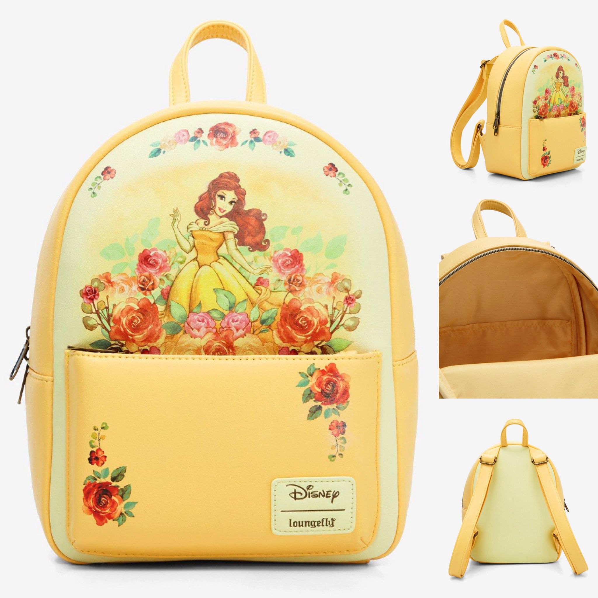 Loungefly Disney Beauty And The Beast Belle Roses Mini Backpack 
