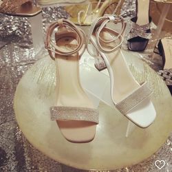 Women Nude And White High Heels