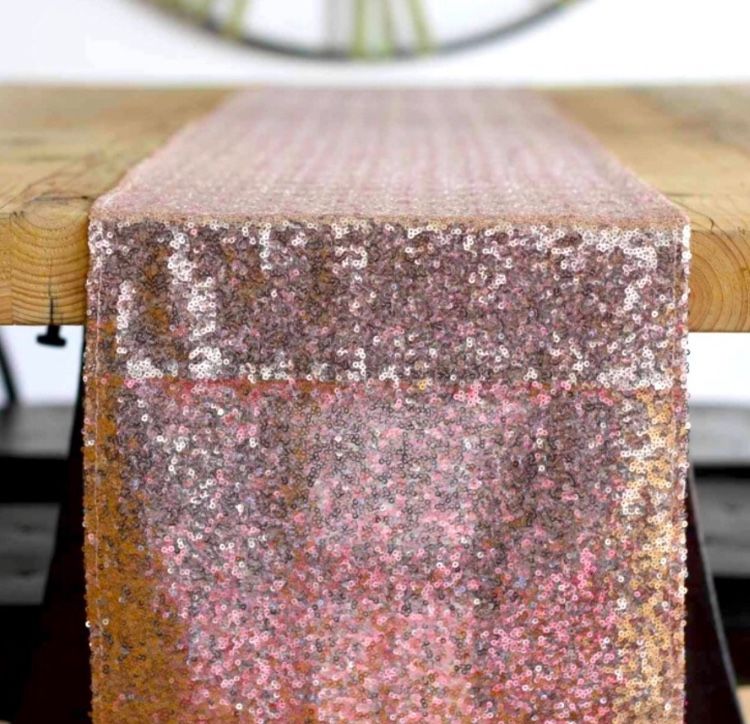 4 Rose Gold Sequin Table Runners NEW