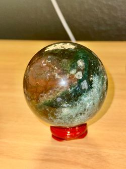 Moss Agate 64.1 mm Polished Crystal Sphere