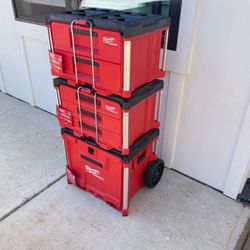 Milwaukee PACKOUT Rolling Drawer w 2-Drawer and 3-Drawer Tool Box 3PC Stack
