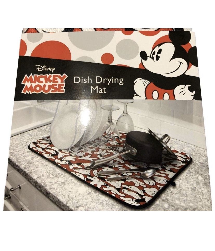 Disney Mickey Mouse kitchen dish drying mat 16x18 NEW