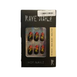 flame press on nails 