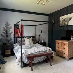 Full Size Black Canopy Bed 