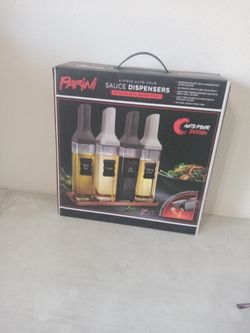 PARINI 4PC  AUTO-POUR  SAUCE DISPENSERS, NIB