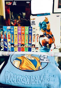 Big Dragonball Lot: Statues, Poster, Movies, Toy, Hoodie.