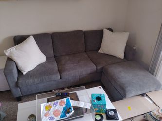 Couch and storage ottoman set