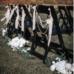 20 wedding pearl bow chair decor
