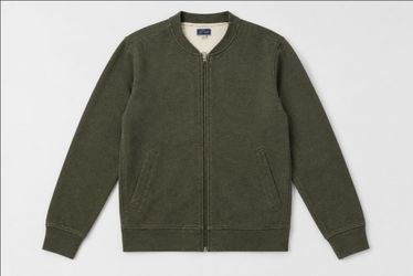 60% OFF RETAIL OF $105 J.Crew Green Full-Zip Bomber Sweatshirt