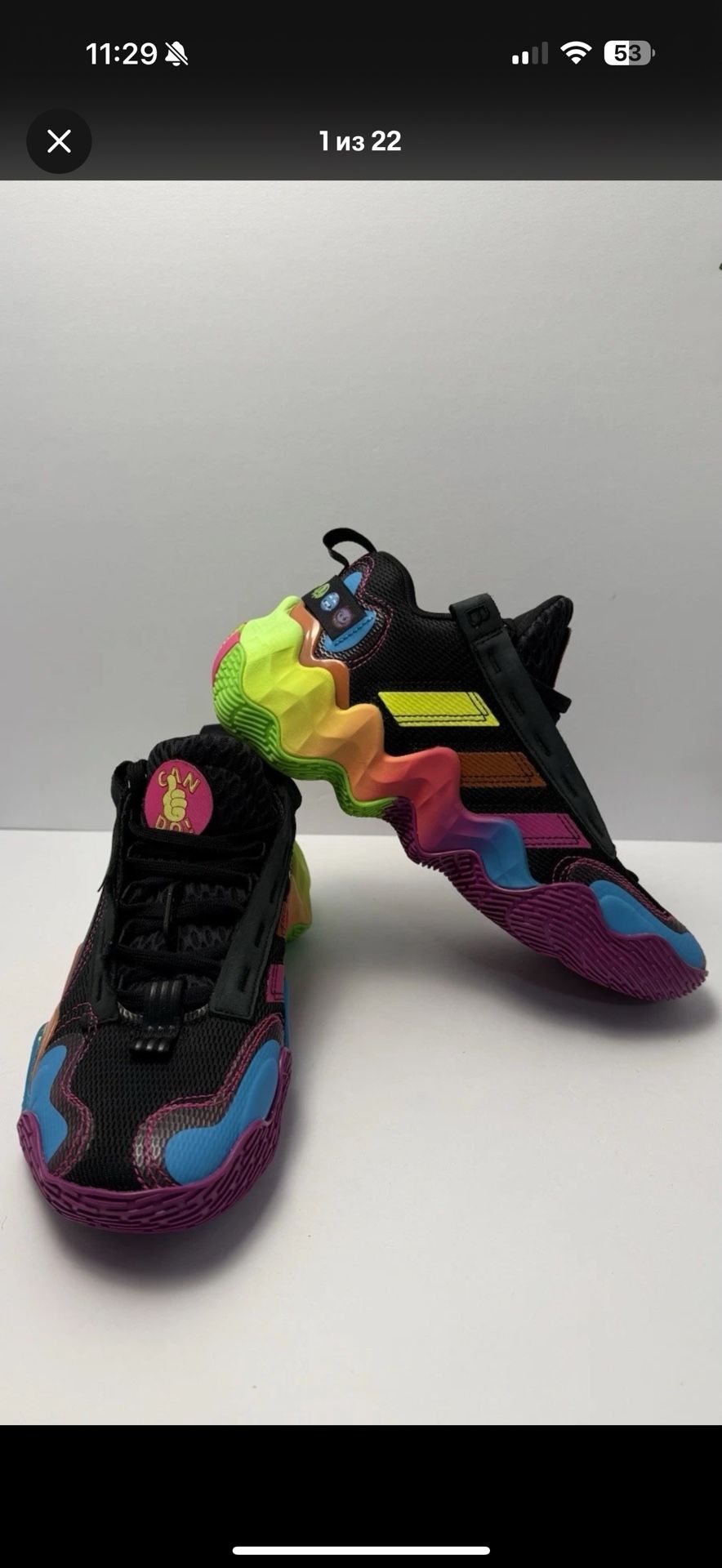 Adidas Exhibit B Mid “Can Do!” Candace Parker Rainbow Basketball Shoes US 9.5