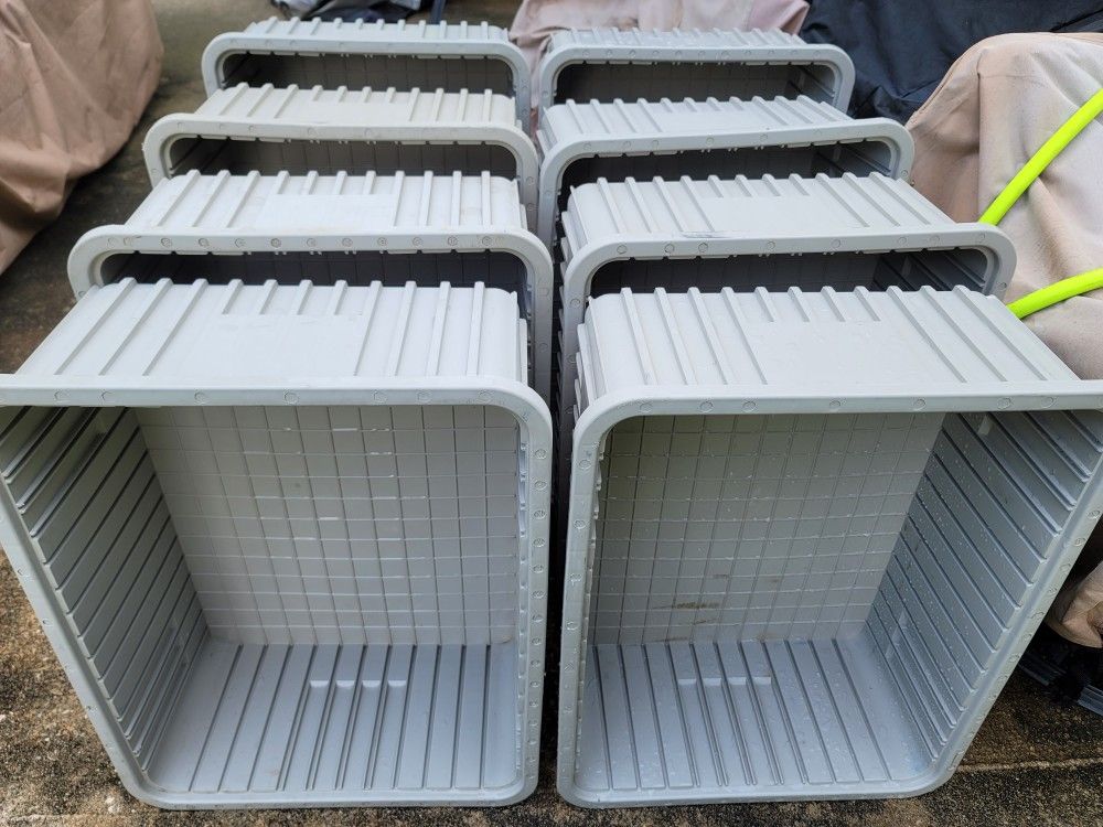 8 Grey 21"x16" Divider Tubs, Bins, Boxes With 10-16" And 12- 21" Dividers