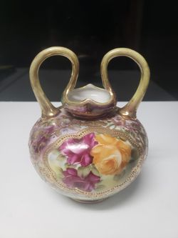 Antique Hand Painted Japanese Noritake Nippon Vase 