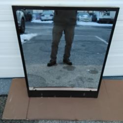 Nice Large Black Mirror For Bureau Or Dresser 33 1/2" X 42" Very Clean Like New. 