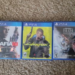 Ps4 Games Cyber Punk, Mafia 3, Jedi Fallen Order