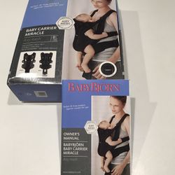 BabyBjörn Black Airy Mesh Baby Carrier Miracle, Like New Condition