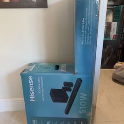 Hisense 510W Home Theater System with Rear Speakers and Soundbar and Subwoofer 5.1 Surround Dolby Bluetooth