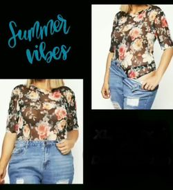 Floral Mesh Bodysuit