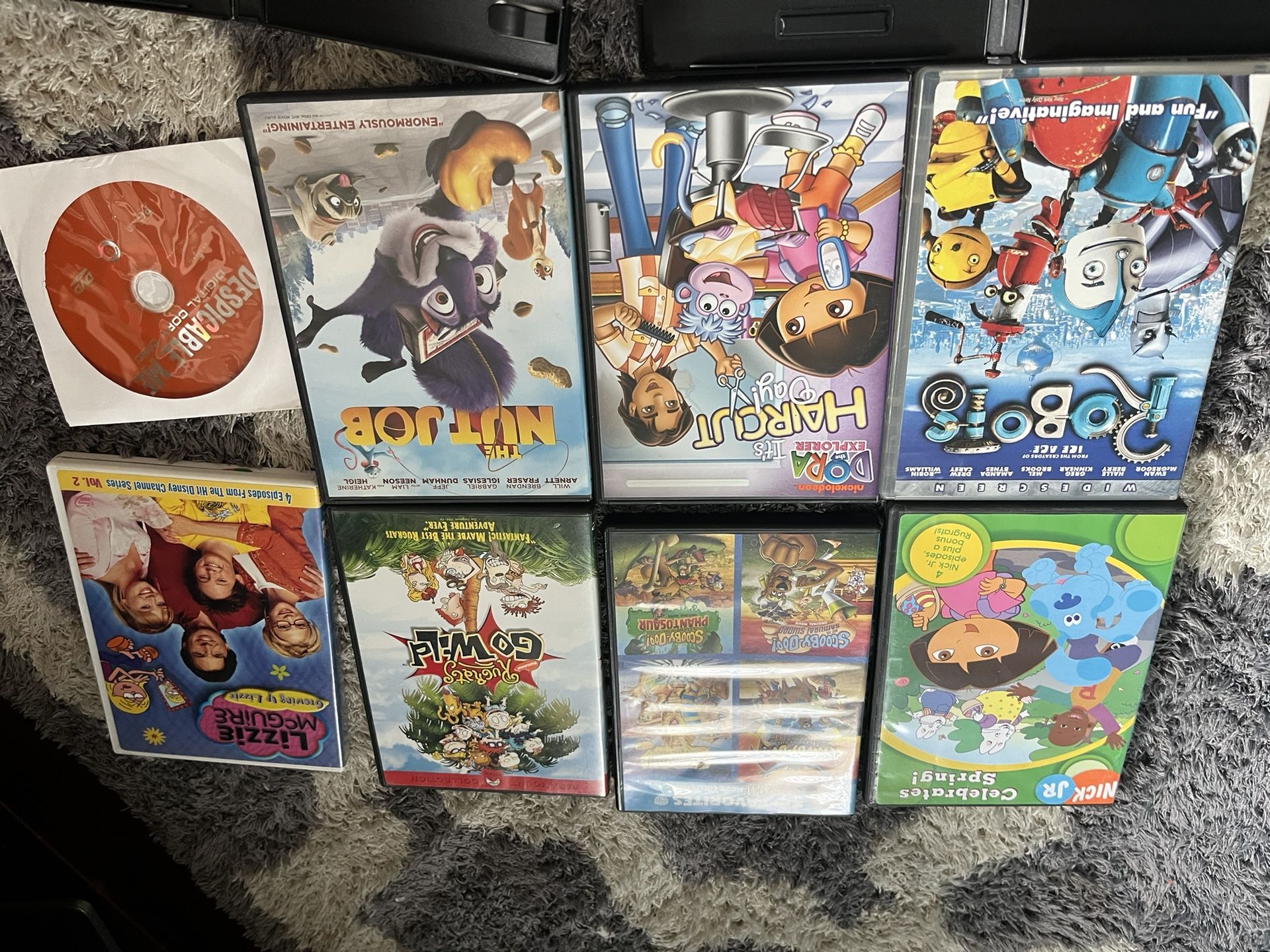Lot of 9 Kids DVD Bundle – Dora, Robots, Lizzie McGuire, Scooby-Doo, Despicable Me, More!