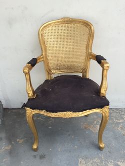 Gold leaf French armchair for sale
