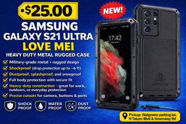 Samsung Galaxy S21 Ultra LOVE MEI Heavy Duty Metal Rugged Case – NEW