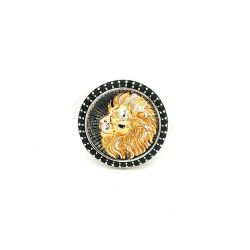 EFFY Men’s Sterling Silver Gold Accent Lion Ring Size 10 11059779